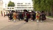 Massed Pipes and Drums depart Wellington Barracks