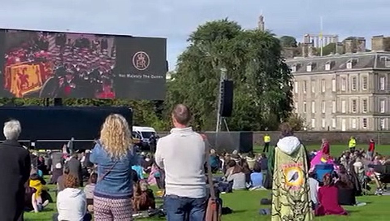 The Queen's Funeral is shown live in Edinburgh's Holyrood Park video