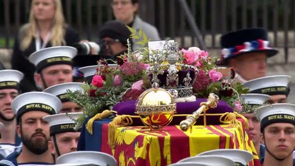 Queen’s coffin arrives for State Funeral