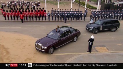 King Charles III arrives for Queen's funeral