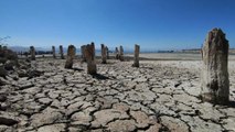 Van gündem haberleri... Van Gölü'nde büyük su kaybı: 100 yıllık iskele tamamen ortaya çıktı