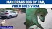 Dog chained to a car, dragged around the city in Rajasthan | video goes viral |Oneindia news * news