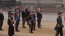 Queen's children and grandchildren walk behind coffin at funeral