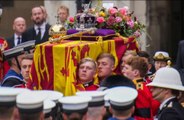 Queen Elizabeth's coffin leaves Westminster Hall with her children and senior royals accompanying procession on foot
