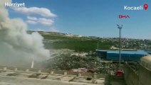 Kocaeli'nin Dilovası ilçesinde fabrikanın hurda deposunda yangın