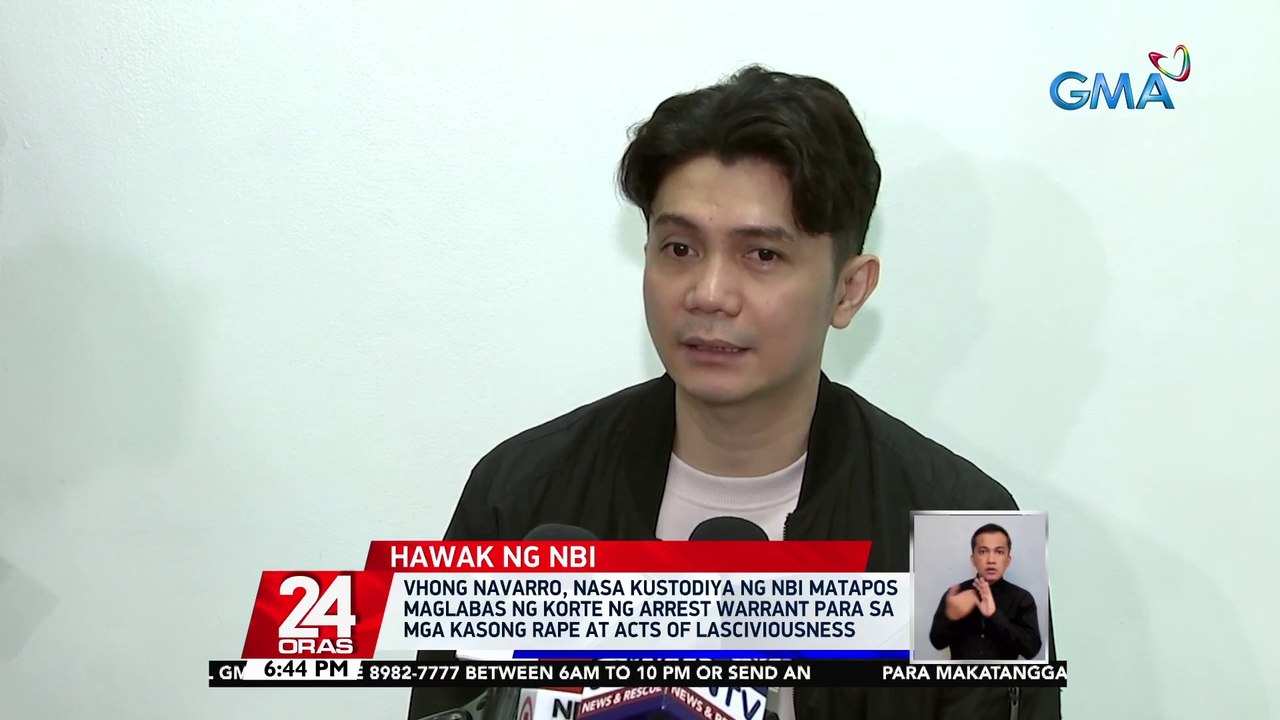 Vhong Navarro, nasa kustodiya ng NBI matapos maglabas ng korte ng arrest warrant para sa mga kasong rape at acts of lasciviousness | 24 Oras