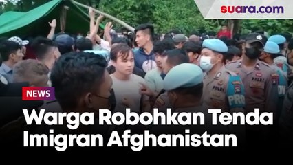 Warga Dorong-Dorongan Ingin Robohkan Tenda Imigran Afghanistan di Depan Kantor IOM Tanjungpinang