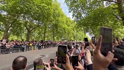The Queen's hearse leaves Hyde Park