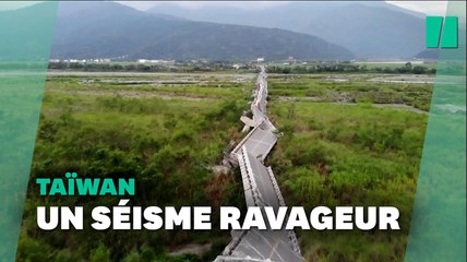 Les images de ce pont détruit illustrent la violence du séisme à Taïwan