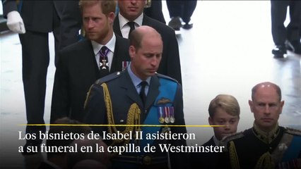 Los bisnietos de Isabel II asisten a su funeral en la capilla de Westminster