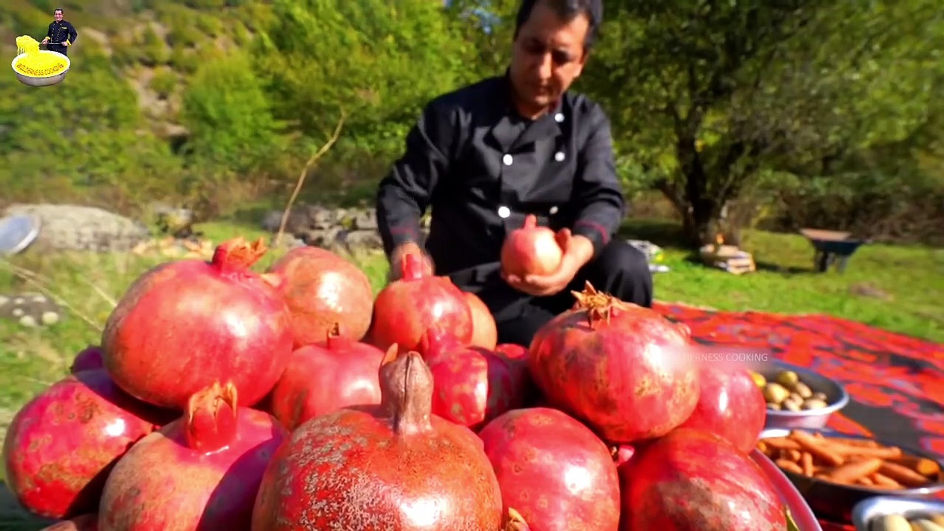 ⁣Pomegranate seeds salad recipe with green and potatoes | Wilderness Cooking Recipes