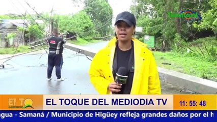 Cae poste del tendido eléctrico y un árbol en carretera Castillo-Villa Riva