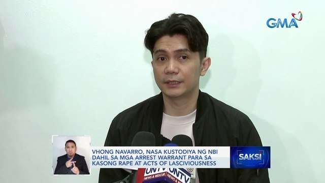 Vhong Navarro, nasa kustodiya ng NBI dahil sa mga arrest warrant para sa kasong rape at acts of lasciviousness | Saksi