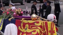 Royal family marches with Queens coffin to Westminster Abbey