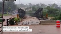 Hurricane Fiona knocks out power in Puerto Rico with flooding and landslides
