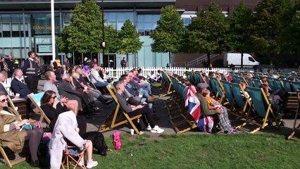Brits mourn Queen Elizabeth II at outdoor funeral screening in Newcastle