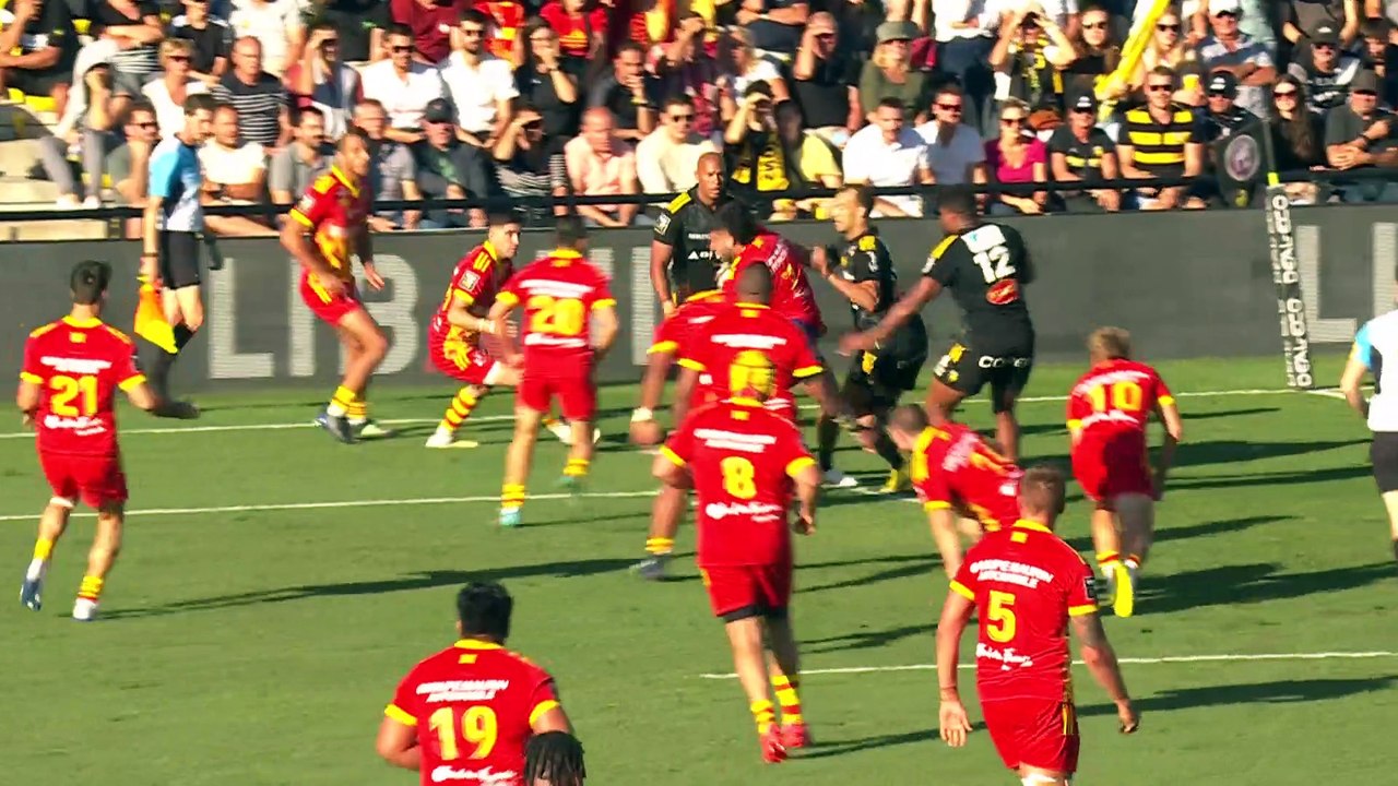 TOP 14 Essai de Taniela RAMASIBANA (USAP) Stade Rochelais USA