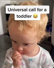 Toddler immediately comes running the second dad opens snacks