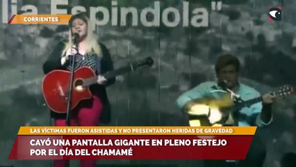 Cayó una pantalla gigante en pleno festejo por el Día del Chamamé