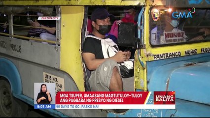 Mga tsuper, umaasang magtutuloy-tuloy ang pagbaba ng presyo ng diesel | UB