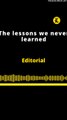 Editorial en inglés: The lessons we never learned