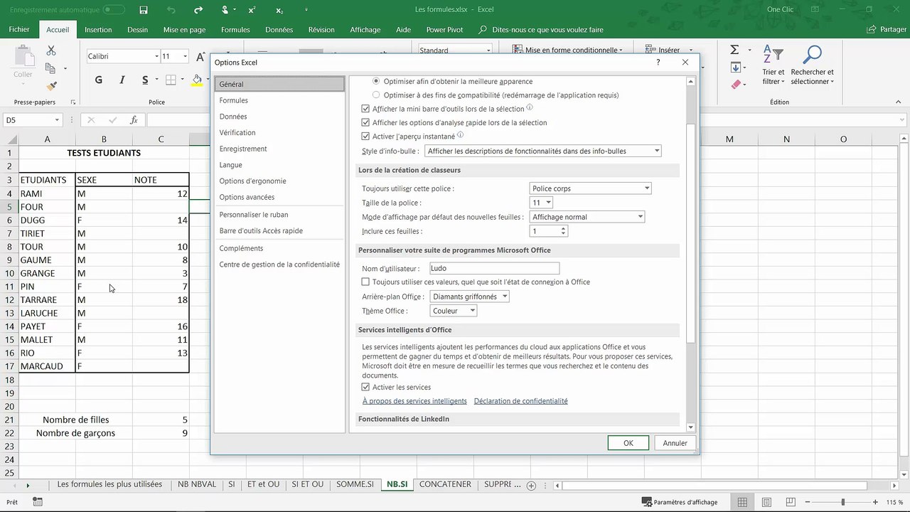 Avoir un retour sonore dans Excel 2019