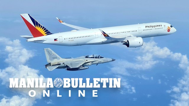 Philippine Air Force jets escorting President Marcos Jr. flight
