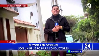 Surco: buzones a desnivel son un peligro para conductores del distrito