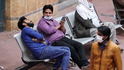 Falling Asleep on People at Railway Station - Prank