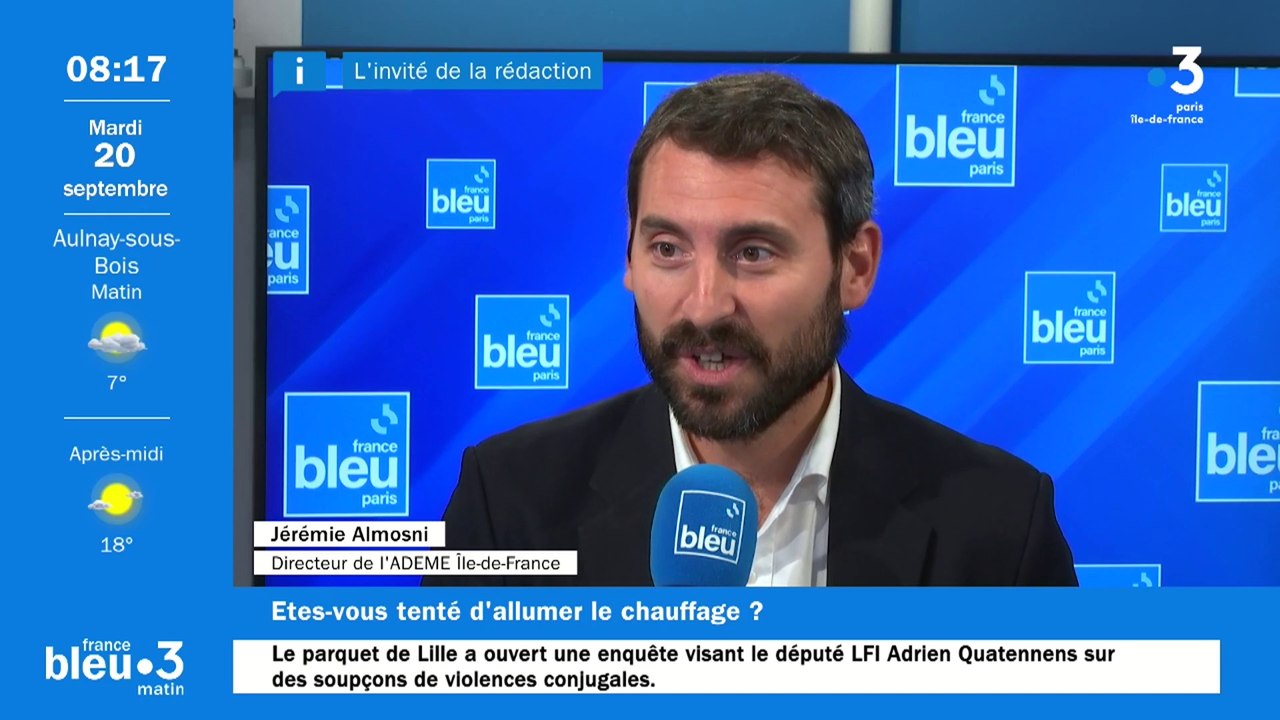 L'invité 8h15 : Jérémie ALMOSNI, directeur régional de l'ADEME Ile de ...