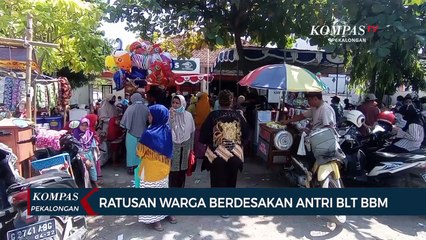 Ratusan Warga Berdesakan Antri BLT BBM