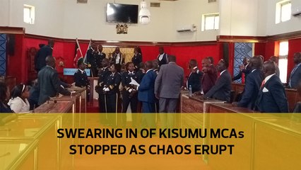 Swearing-in of Kisumu MCAs stopped as chaos erupt