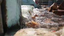 beautiful slow motion  of a small waterfall in India
