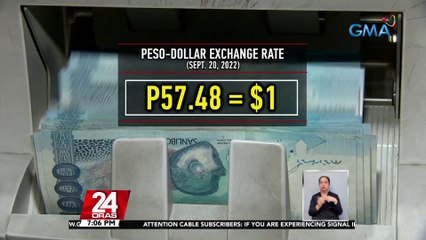 Palitan ng piso kontra dolyar, sumadsad pa; P57.48 = $1 | 24 Oras