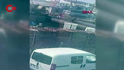 Sancaktepe'de vincin devrilme anı kamerada
