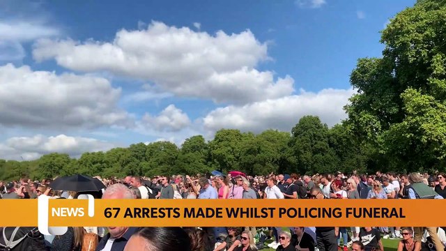London headlines 20 September: 67 Arrests made whist policing funeral