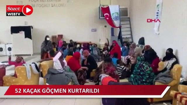 Yunanlıların motorunu çıkardıkları bot ile denize bıraktığı 52 kaçak göçmen kurtarıldı 