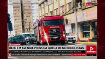 Óleo em avenida de Apucarana provoca queda de motociclistas