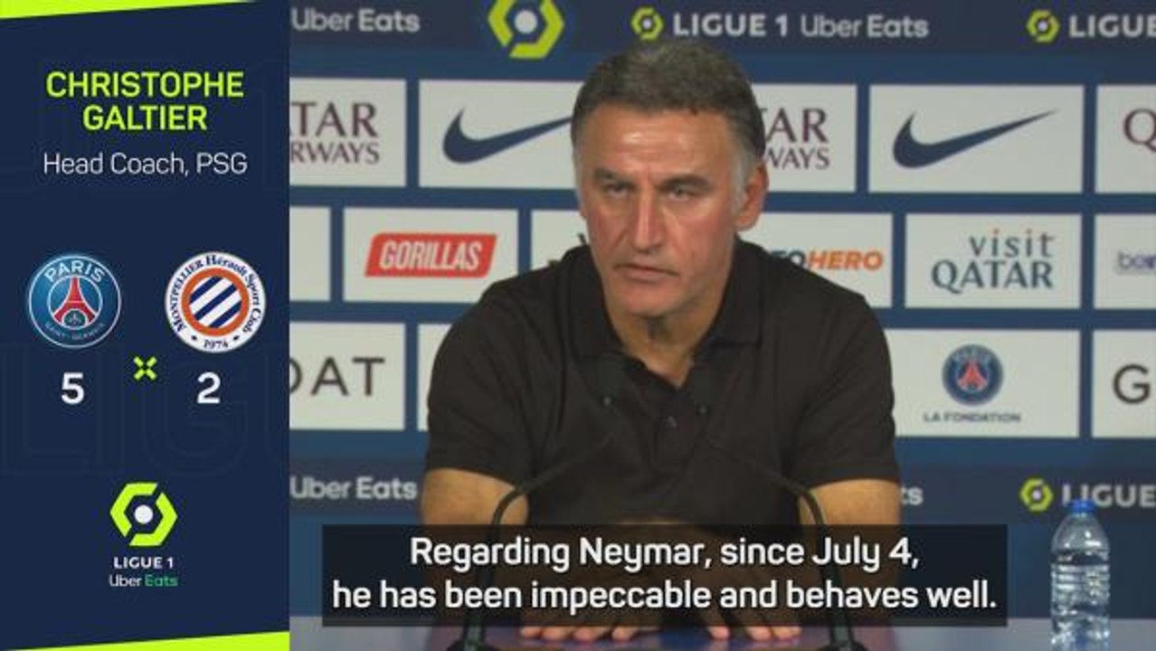 Galtier praises 'impeccable' Neymar after PSG crush Montpellier
