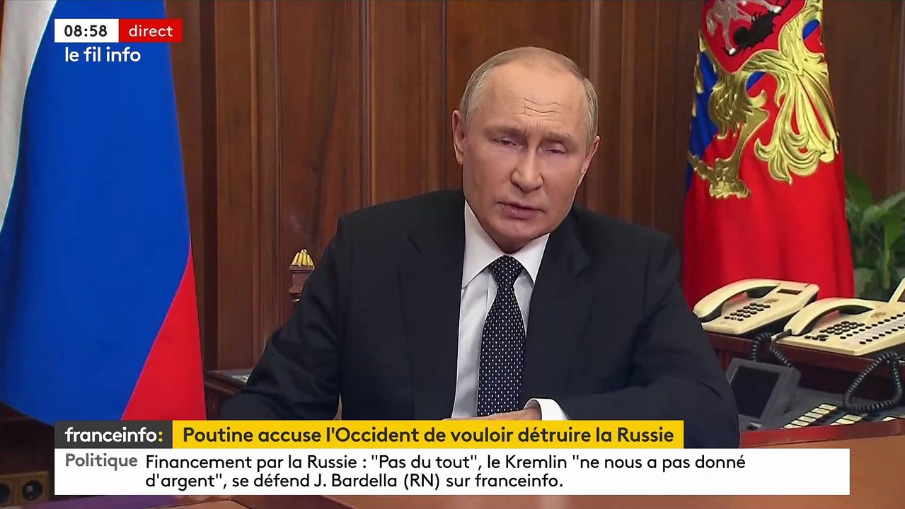 Guerre en Ukraine - Le président russe Vladimir Poutine annonce ce matin une "mobilisation partielle" des Russes en âge de combattre - VIDEO