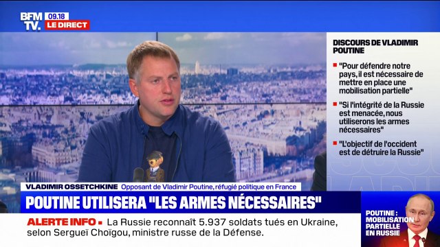 J'ai vu un point rouge se déplacer dans ma direction : Vladimir Ossetchkine, opposant russe de Vladimir Poutine, affirme avoir échappé à une tentative d'assassinat en France