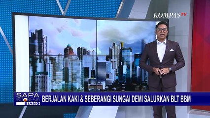 Demi Salurkan BLT BBM, Dinas Sosial Jeneponto Berjalan Kaki Sejauh 5 KM dan Seberangi Sungai