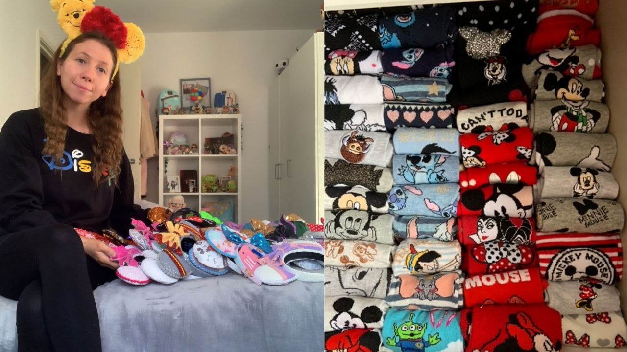 UK mum spends £4k on Disney obsession and has 260 pairs of socks with characters on