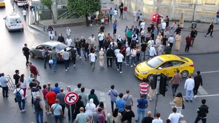 Son dakika haber | Kırmızı ışığa aldırmadan yolun karşısına geçen yayalar kamerada