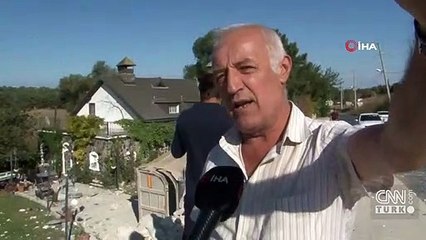 Hafriyat kamyonu, villanın bahçesine uçtu