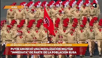 Putin anunció una movilización militar "inmediata" de parte de la población rusa