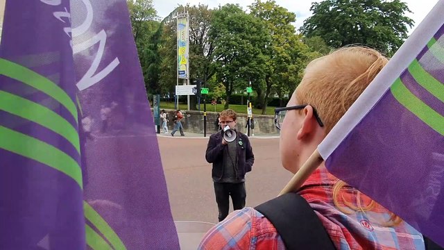 Day 2 - Strikers on the picket line outside University of Glasgow