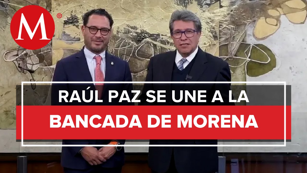 Ricardo Monreal da la bienvenida a Raúl Paz a la bancada de Morena en Senado