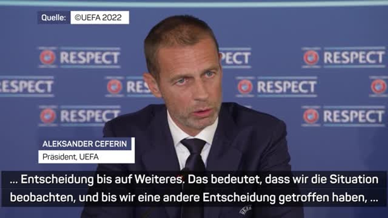 Ceferin: 'Russland bis auf Weiteres suspendiert'