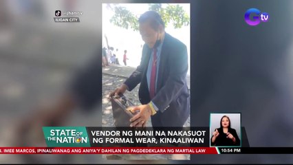 Vendor ng mani na nakasuot ng formal wear, kinaaliwan | SONA